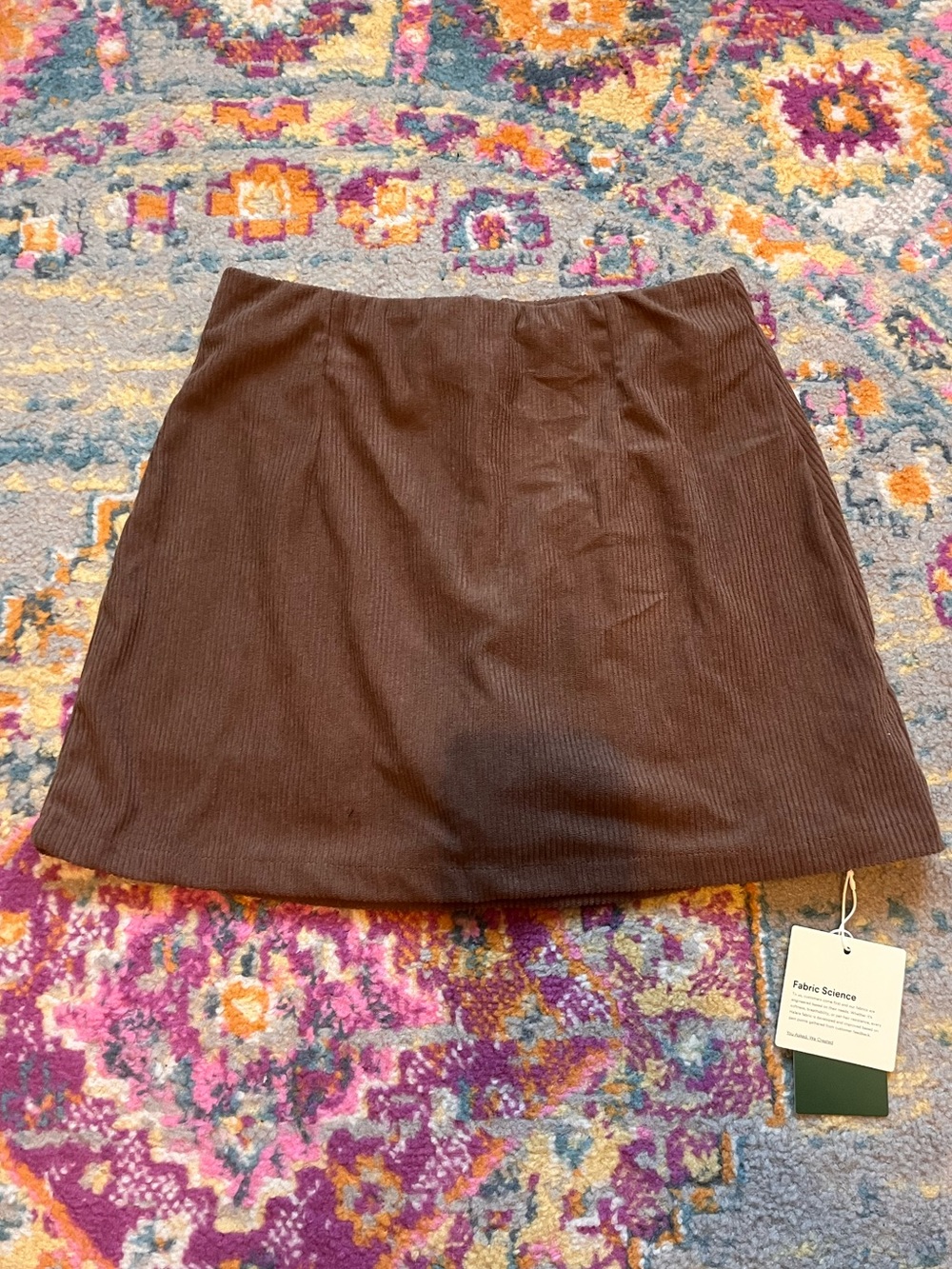 HALARA Brown Corduroy Mini Skirt